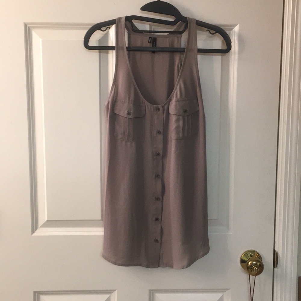 Shear button down maurices tank top